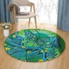 Blue Butterfly 1 Round Carpet Floor Rug Living Room Bedroom Decor Round Area Rug Carpet