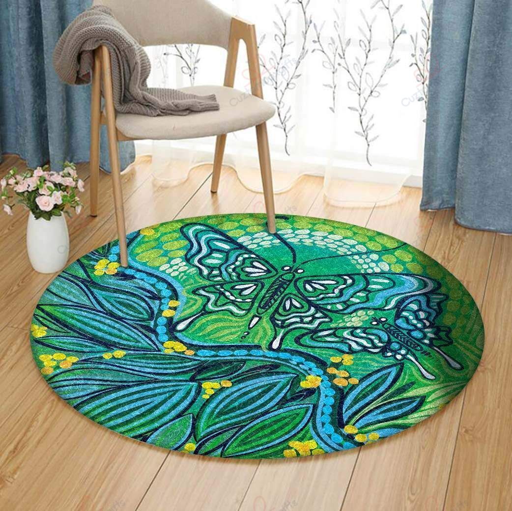 Blue Butterfly 1 Round Carpet Floor Rug Living Room Bedroom Decor Round Area Rug Carpet Blue Butterfly 1 Round Carpet Floor Rug Living Room Bedroom Decor Round Area Rug Carpet