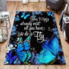 Blue Butterfly Rug Sport Decor Gift Floor Decor Living Room Carpet Rug Area Rug - ed14e699980b