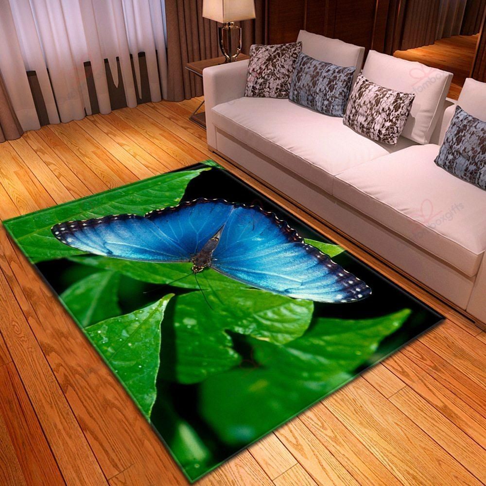 Blue Butterfly Rug Sport Decor Gift Floor Decor Living Room Carpet Rug Area Rug - ddc79aef22da Blue Butterfly Rug Sport Decor Gift Floor Decor Living Room Carpet Rug Area Rug - ddc79aef22da