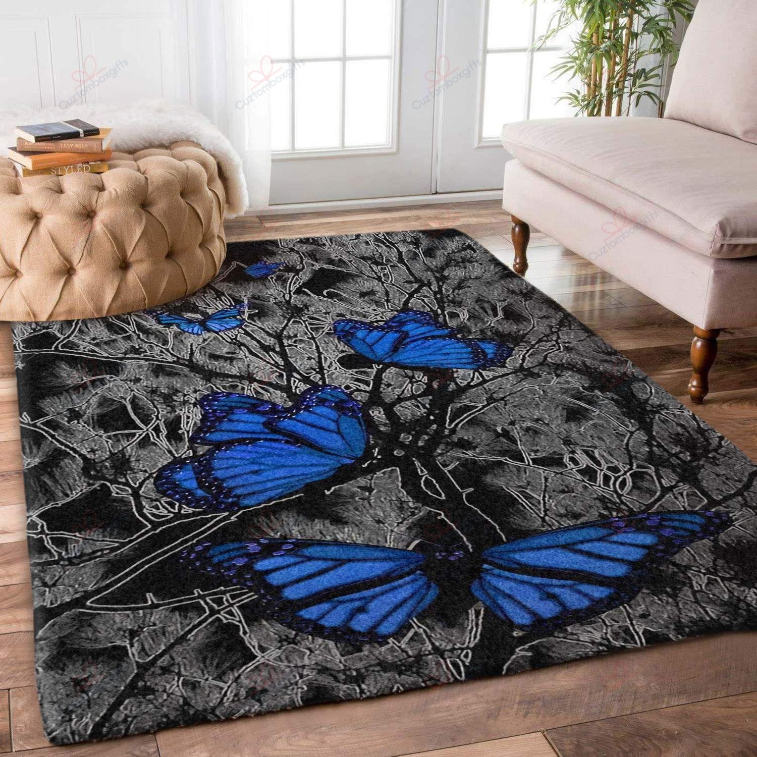 Blue Butterfly Rug Sport Decor Gift Floor Decor Living Room Carpet Rug Area Rug - 3b849bece0b0 Blue Butterfly Rug Sport Decor Gift Floor Decor Living Room Carpet Rug Area Rug - 3b849bece0b0
