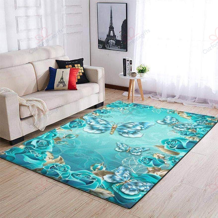 Blue Butterfly Rug Sport Decor Gift Floor Decor Living Room Carpet Rug Area Rug - 985440b57789 Blue Butterfly Rug Sport Decor Gift Floor Decor Living Room Carpet Rug Area Rug - 985440b57789
