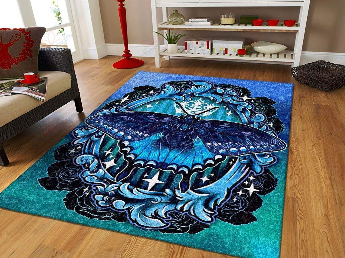 Blue Butterfly Rug Sport Decor Gift Floor Decor Living Room Carpet Rug Area Rug - d054f030631d Blue Butterfly Rug Sport Decor Gift Floor Decor Living Room Carpet Rug Area Rug - d054f030631d