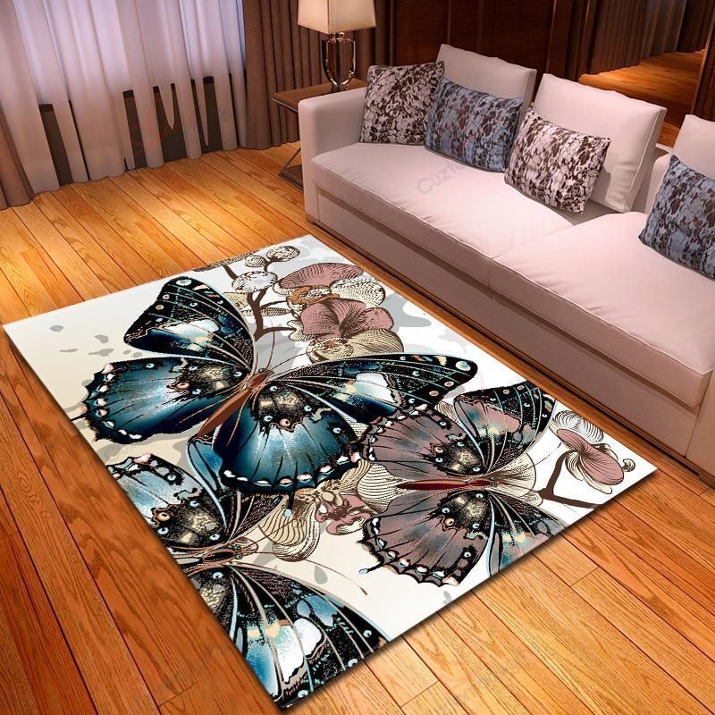 Blue Butterfly Rug Sport Decor Gift Floor Decor Living Room Carpet Rug Area Rug - 9b110c56a534 Blue Butterfly Rug Sport Decor Gift Floor Decor Living Room Carpet Rug Area Rug - 9b110c56a534