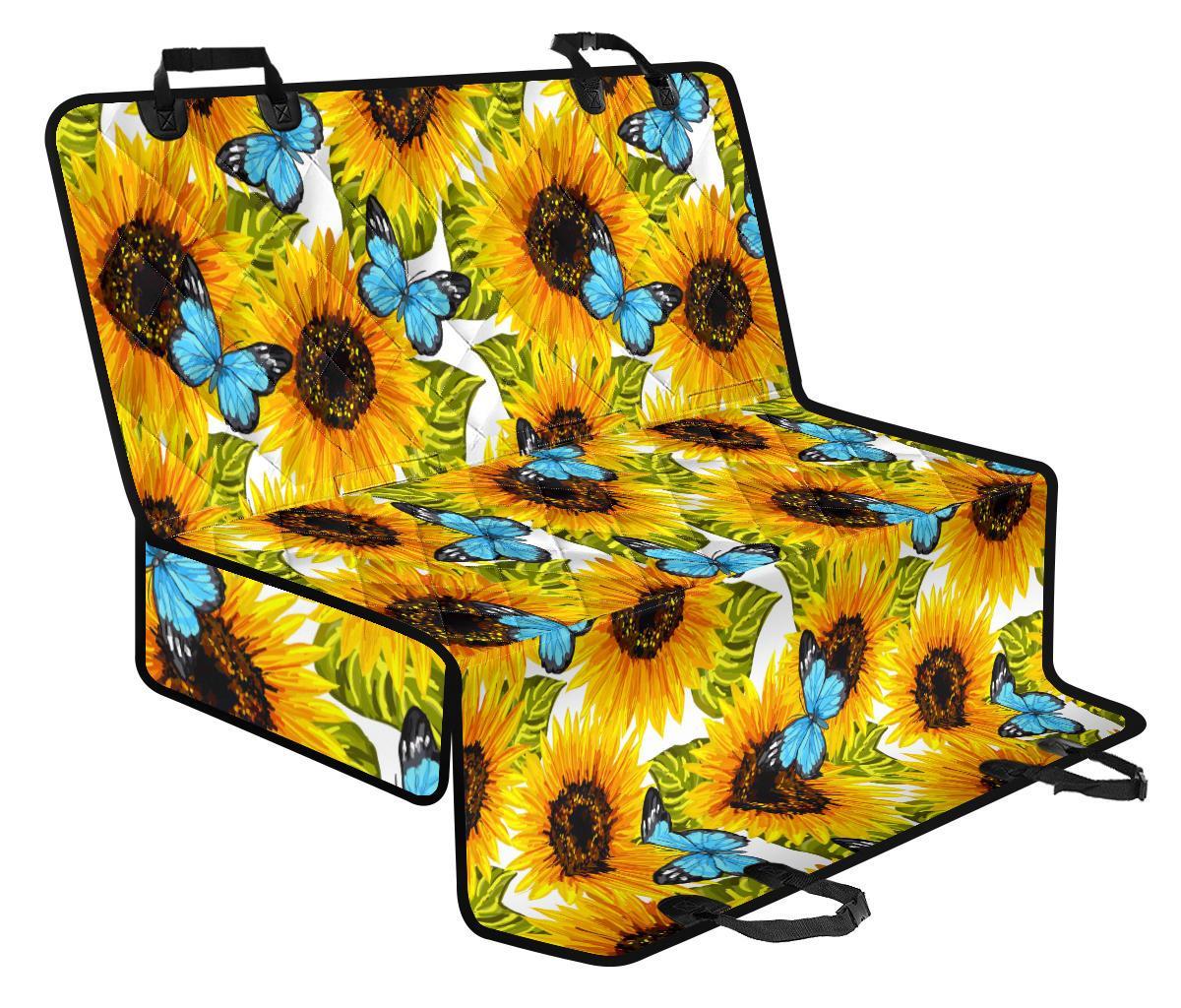 Blue Butterfly Sunflower Pattern Print Pet Car Back Seat Cover - 28681df0285b Blue Butterfly Sunflower Pattern Print Pet Car Back Seat Cover - 28681df0285b