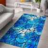 Blue Butterfly Wings Pattern Rug Sport Decor Gift Floor Decor Living Room Carpet Rug Area Rug - 3.45E+42