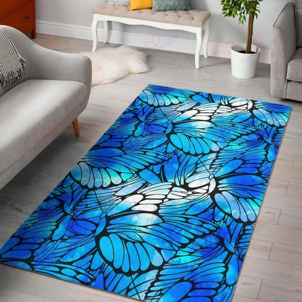 Blue Butterfly Wings Pattern Rug Sport Decor Gift Floor Decor Living Room Carpet Rug Area Rug - 3.45E+42 Blue Butterfly Wings Pattern Rug Sport Decor Gift Floor Decor Living Room Carpet Rug Area Rug - 3.45E+42