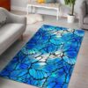 Blue Butterfly Wings Pattern Rug Sport Decor Gift Floor Decor Living Room Carpet Rug Area Rug - 60f94b03e28e