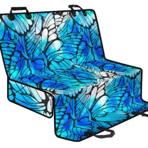 Blue Butterfly Wings Pattern Print Pet Car Back Seat Cover - f1fdb1f0381d