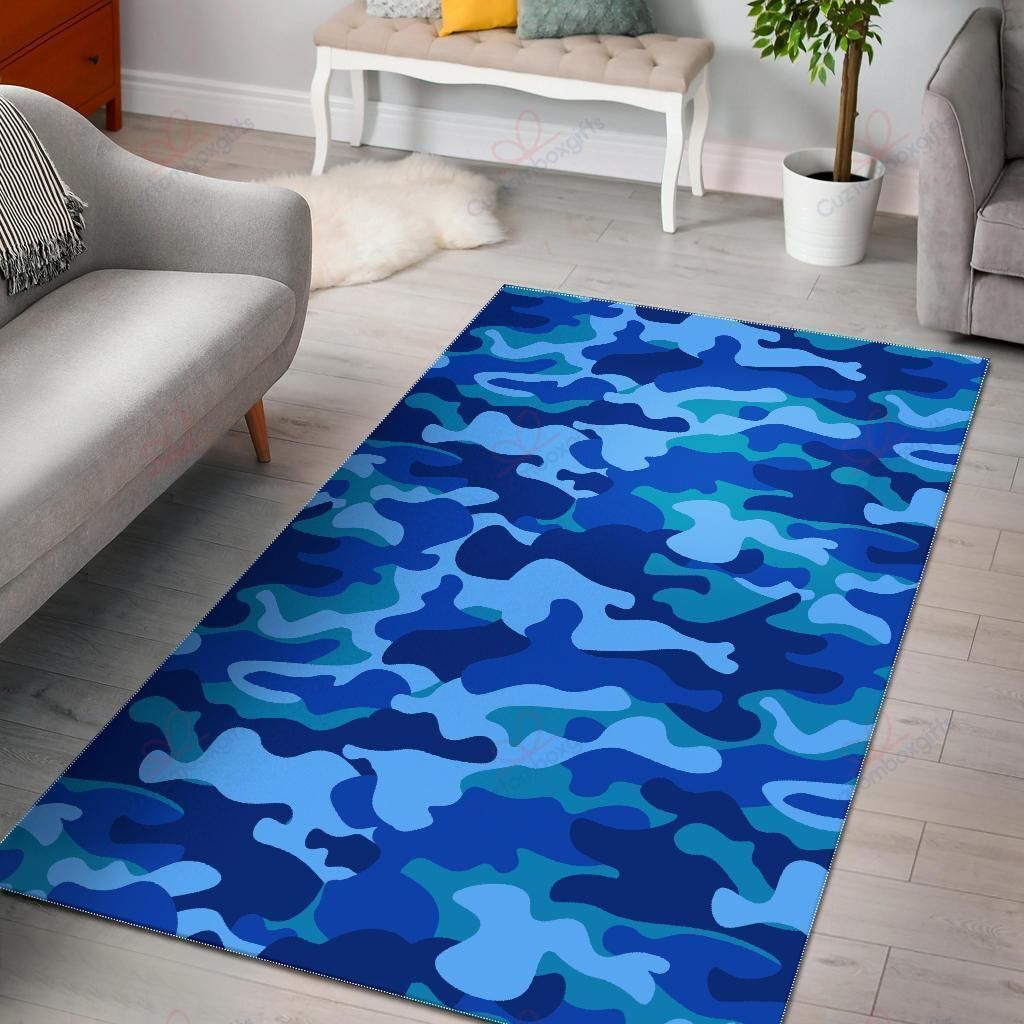 Blue Camouflage Rug Sport Decor Gift Floor Decor Living Room Carpet Rug Area Rug - 24c91894e998 Blue Camouflage Rug Sport Decor Gift Floor Decor Living Room Carpet Rug Area Rug - 24c91894e998