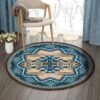 Blue Cross Native American Round Carpet Floor Rug Living Room Bedroom Decor Round Area Rug Carpet