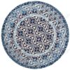 Blue Damask Round Carpet Floor Rug Living Room Bedroom Decor Round Area Rug Carpet