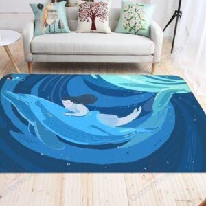 Blue Dolphin Rug Sport Decor Gift Floor Decor Living Room Carpet Rug Area Rug - 97e1608cdd04