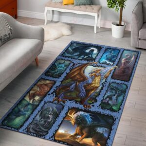 Blue Dragon Rug Sport Decor Gift Floor Decor Living Room Carpet Rug Area Rug - 4f05834bb627