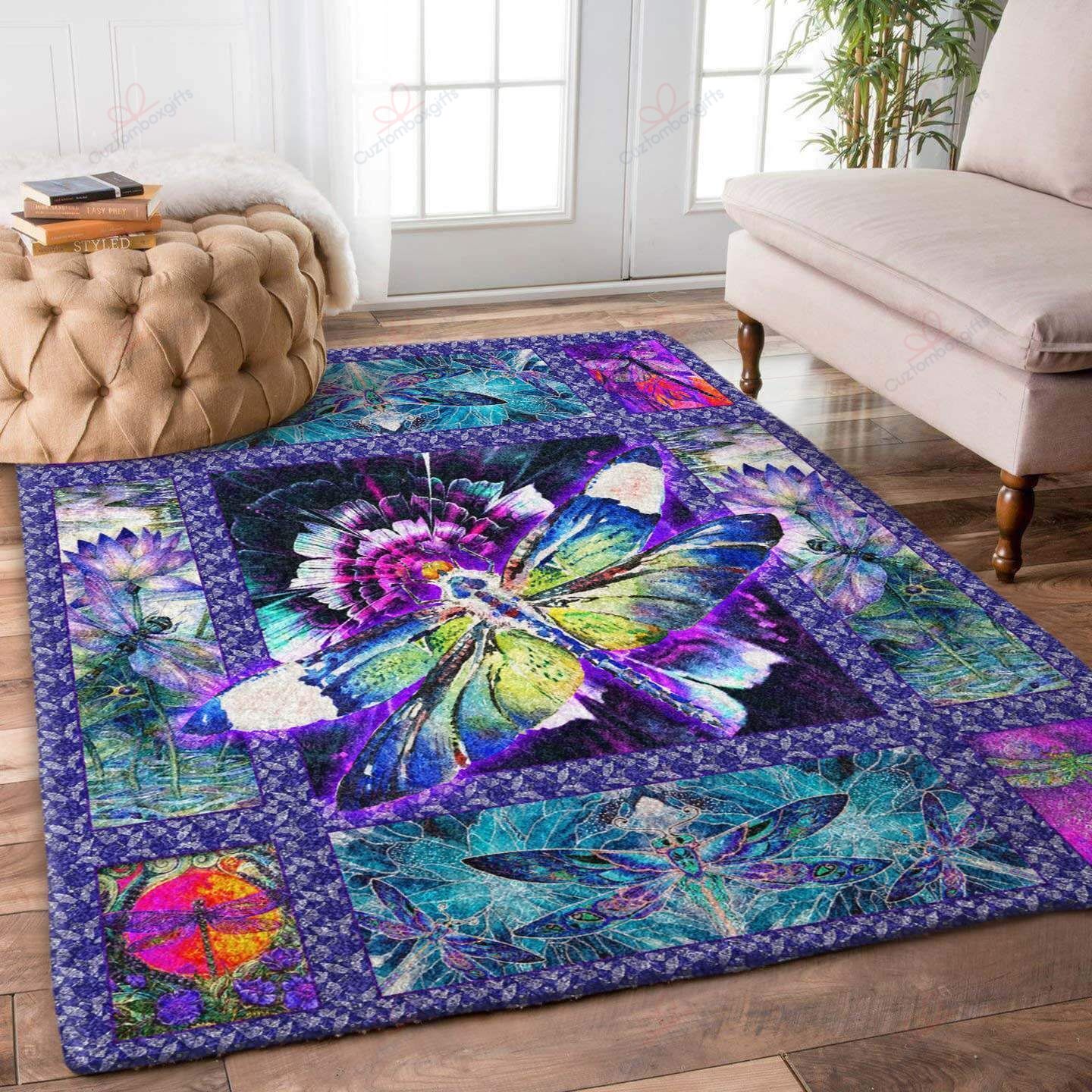 Blue Dragonfly Rug Sport Decor Gift Floor Decor Living Room Carpet Rug Area Rug - a6408b09e772 Blue Dragonfly Rug Sport Decor Gift Floor Decor Living Room Carpet Rug Area Rug - a6408b09e772