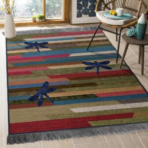 Blue Dragonfly Rug Sport Decor Gift Floor Decor Living Room Carpet Rug Area Rug - 663054b7e9da