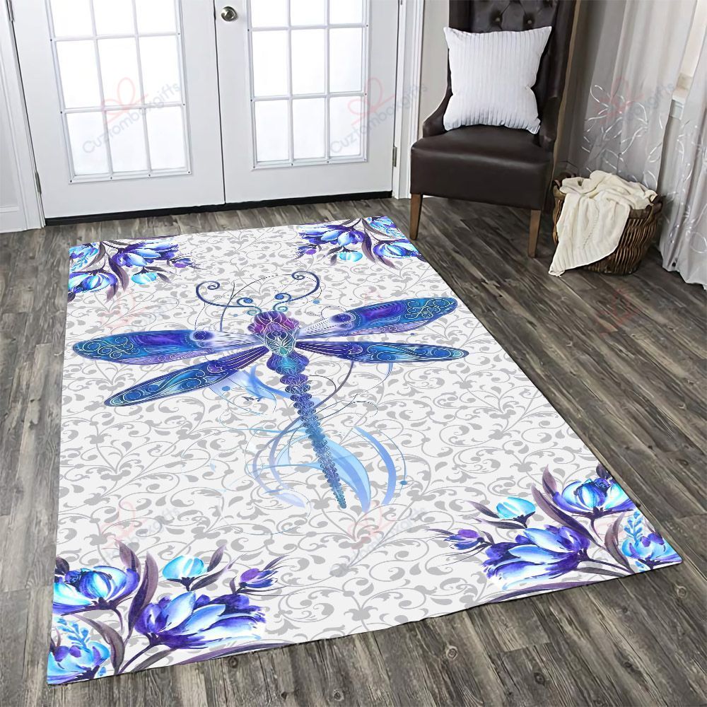 Blue Dragonfly With Flower Rug Sport Decor Gift Floor Decor Living Room Carpet Rug Area Rug - db3c872ef917 Blue Dragonfly With Flower Rug Sport Decor Gift Floor Decor Living Room Carpet Rug Area Rug - db3c872ef917