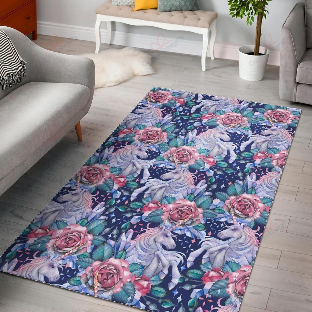 Blue Fairy Rose Unicorn Pattern Rug Sport Decor Gift Floor Decor Living Room Carpet Rug Area Rug - a18cc2c91381 Blue Fairy Rose Unicorn Pattern Rug Sport Decor Gift Floor Decor Living Room Carpet Rug Area Rug - a18cc2c91381
