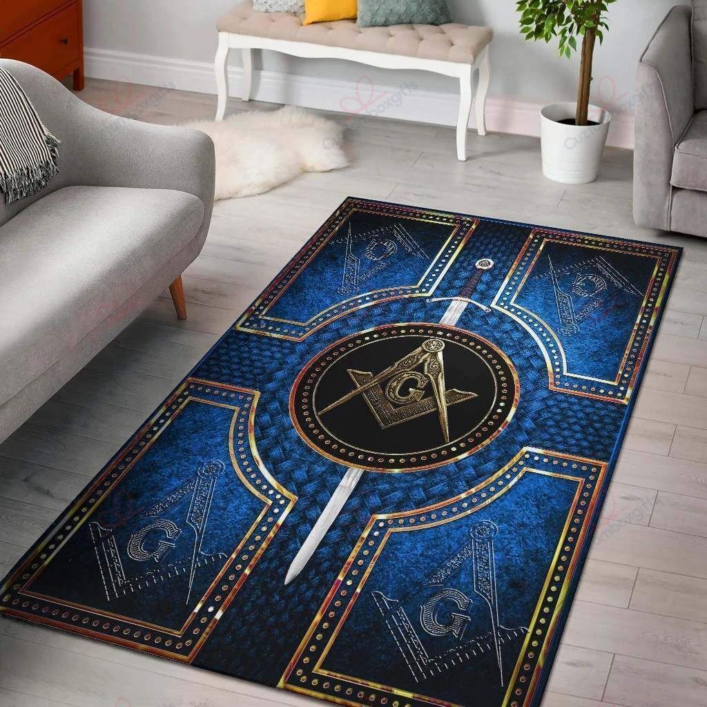 Blue Freemason Rug Sport Decor Gift Floor Decor Living Room Carpet Rug Area Rug - 8925365e6ee6 Blue Freemason Rug Sport Decor Gift Floor Decor Living Room Carpet Rug Area Rug - 8925365e6ee6
