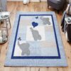 Blue Gray Elephant Rug Sport Decor Gift Floor Decor Living Room Carpet Rug Area Rug - cfcbfb79e54a