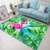 Blue Green Pink Flamingo Rug Sport Decor Gift Floor Decor Living Room Carpet Rug Area Rug - aa66ac2926d7