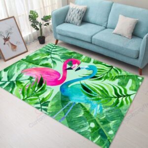 Blue Green Pink Flamingo Rug Sport Decor Gift Floor Decor Living Room Carpet Rug Area Rug - aa66ac2926d7