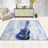 Blue Guitar Music Rug Sport Decor Gift Floor Decor Living Room Carpet Rug Area Rug - 57cd88bd2769