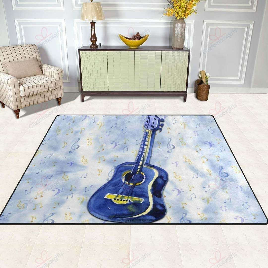 Blue Guitar Music Rug Sport Decor Gift Floor Decor Living Room Carpet Rug Area Rug - 57cd88bd2769 Blue Guitar Music Rug Sport Decor Gift Floor Decor Living Room Carpet Rug Area Rug - 57cd88bd2769