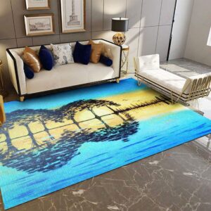 Blue Guitar Sunrise Rug Sport Decor Gift Floor Decor Living Room Carpet Rug Area Rug - 601f8819d0bd