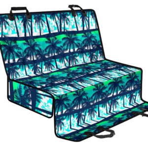 Blue Hibiscus Palm Tree Pattern Print Pet Car Back Seat Cover - 3d17a0f118e0