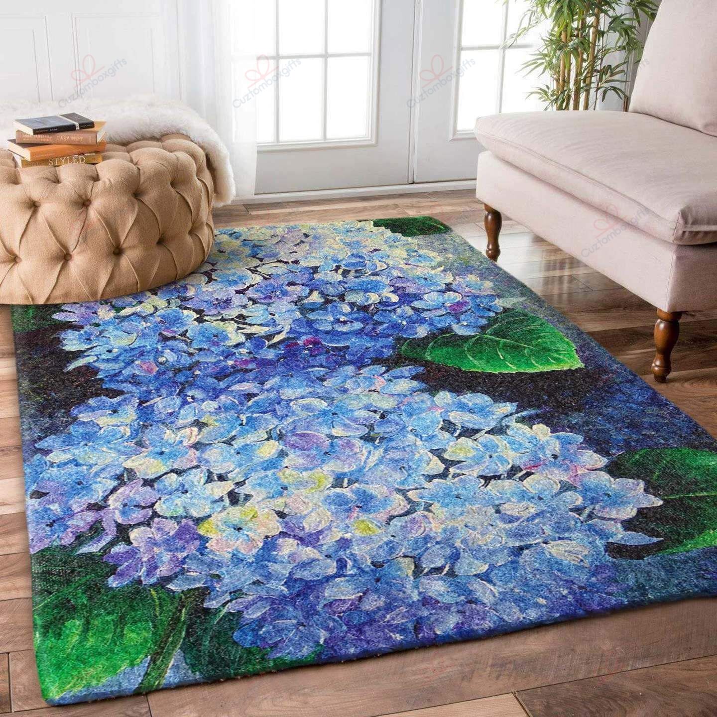 Blue Hydrangea Rug Sport Decor Gift Floor Decor Living Room Carpet Rug Area Rug - d5064632afdb Blue Hydrangea Rug Sport Decor Gift Floor Decor Living Room Carpet Rug Area Rug - d5064632afdb