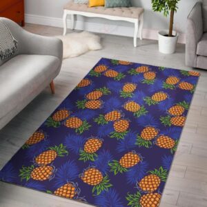 Blue Leaf Pineapple Pattern Rug Sport Decor Gift Floor Decor Living Room Carpet Rug Area Rug - 05b06588d38b