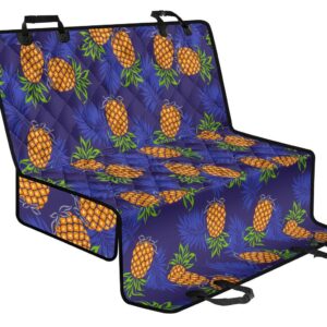 Blue Leaf Pineapple Pattern Print Pet Car Back Seat Cover - 16153143cbbb