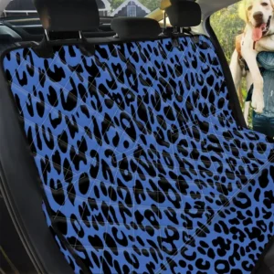 Blue Leopard Pattern Print Car Back Seat Cover Dog Car Seat Covers - cf4ad752a594