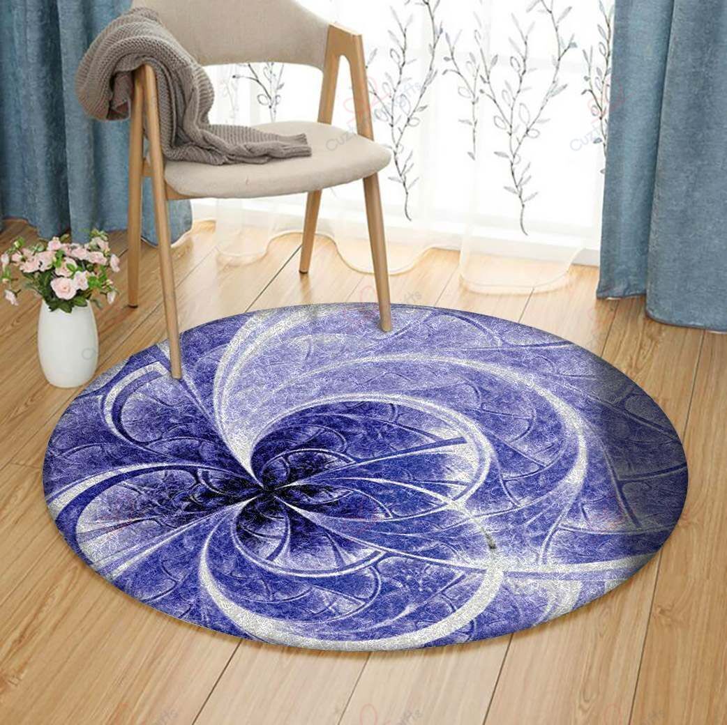 Blue Light Fractal Flower Round Carpet Floor Rug Living Room Bedroom Decor Round Area Rug Carpet Blue Light Fractal Flower Round Carpet Floor Rug Living Room Bedroom Decor Round Area Rug Carpet
