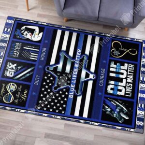 Blue Lives Matter Rug Sport Decor Gift Floor Decor Living Room Carpet Rug Area Rug - 656b2b703cd1