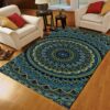 Blue Mandala Rug Sport Decor Gift Floor Decor Living Room Carpet Rug Area Rug - 50d7c7bafc68