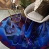 Blue Mermaid Round Carpet Floor Rug Living Room Bedroom Decor Round Area Rug Carpet
