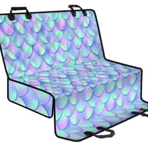 Blue Mermaid Scales Pattern Print Pet Car Back Seat Cover - 959cd79ead5f