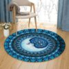 Blue Moon Celestial Round Carpet Floor Rug Living Room Bedroom Decor Round Area Rug Carpet