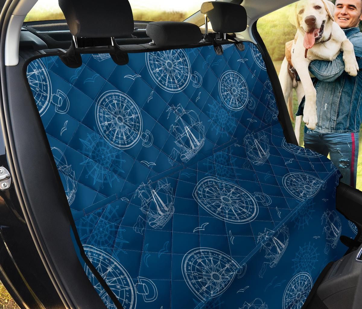 Blue Nautical And Textured Circle Car Back Seat Cover Dog Car Seat Covers - b161cd4a2d97 Blue Nautical And Textured Circle Car Back Seat Cover Dog Car Seat Covers - b161cd4a2d97