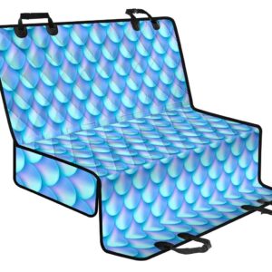Blue Neon Mermaid Scales Pattern Print Pet Car Back Seat Cover - 48f3612728ac