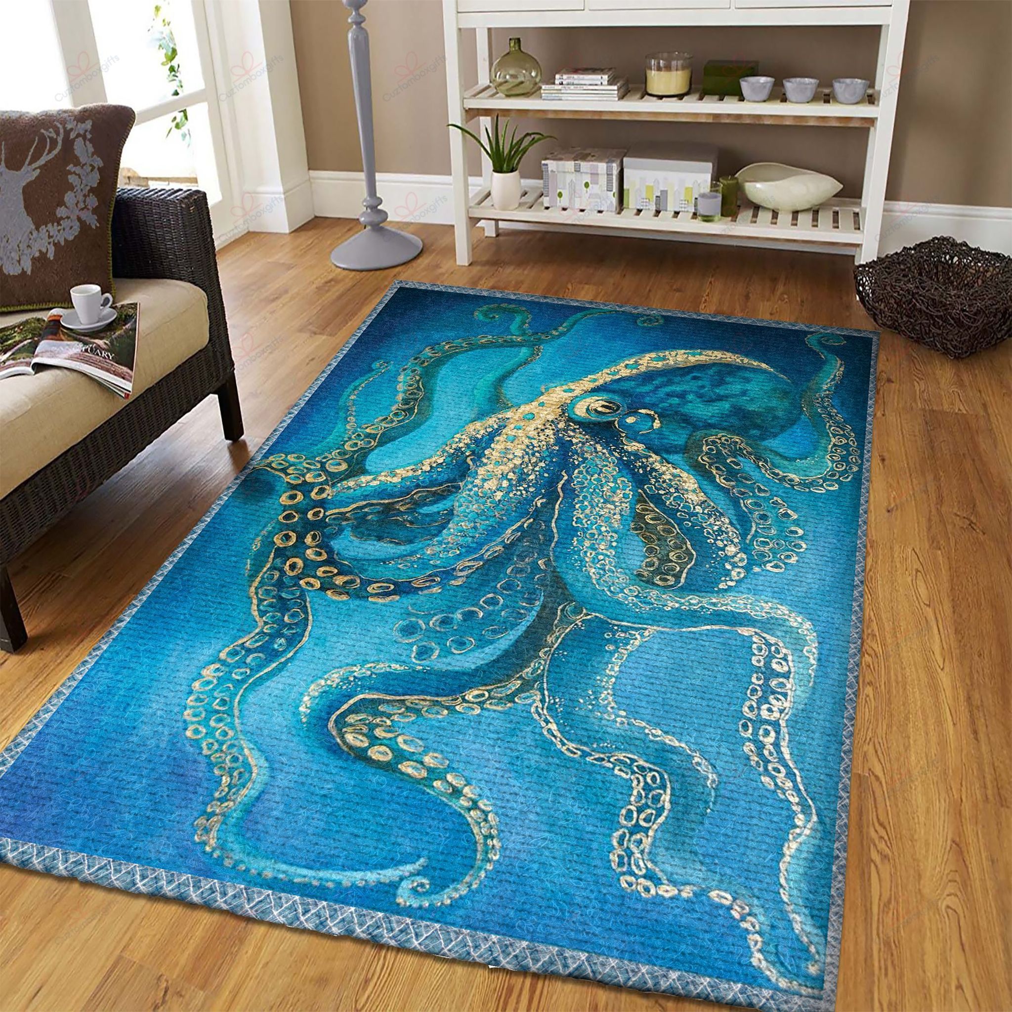 Blue Octopus Rug Sport Decor Gift Floor Decor Living Room Carpet Rug Area Rug - f79090bebdb6 Blue Octopus Rug Sport Decor Gift Floor Decor Living Room Carpet Rug Area Rug - f79090bebdb6