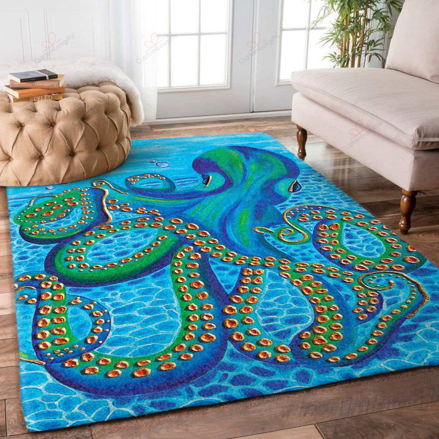Blue Octopus Rug Sport Decor Gift Floor Decor Living Room Carpet Rug Area Rug - 354a47eb86ac Blue Octopus Rug Sport Decor Gift Floor Decor Living Room Carpet Rug Area Rug - 354a47eb86ac