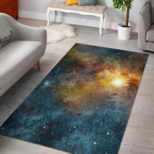 Blue Orange Stardust Galaxy Space Rug Sport Decor Gift Floor Decor Living Room Carpet Rug Area Rug - 80eb739461b5