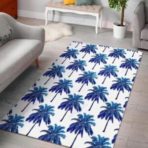Blue Palm Tree Pattern Rug Sport Decor Gift Floor Decor Living Room Carpet Rug Area Rug - 6fd1bc89374d