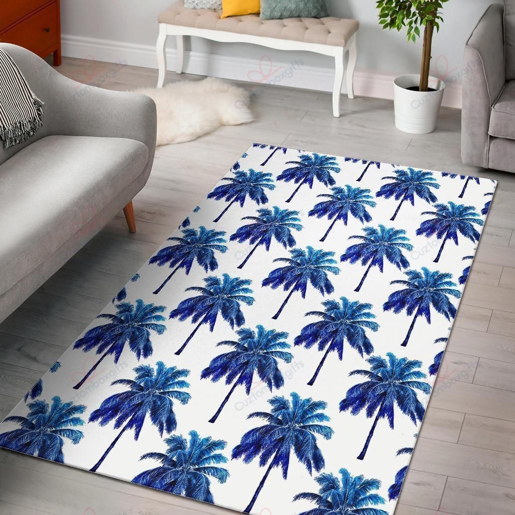 Blue Palm Tree Pattern Rug Sport Decor Gift Floor Decor Living Room Carpet Rug Area Rug - 6fd1bc89374d Blue Palm Tree Pattern Rug Sport Decor Gift Floor Decor Living Room Carpet Rug Area Rug - 6fd1bc89374d