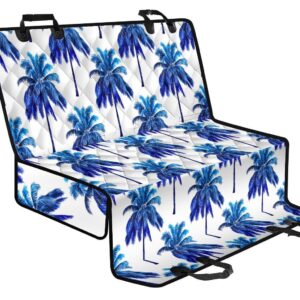 Blue Palm Tree Pattern Print Pet Car Back Seat Cover - 3fa04467f29e