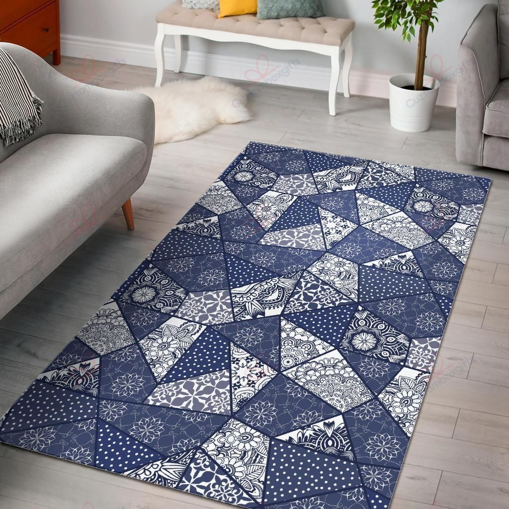 Blue Patchwork Pattern Rug Sport Decor Gift Floor Decor Living Room Carpet Rug Area Rug - de9fd255d3be Blue Patchwork Pattern Rug Sport Decor Gift Floor Decor Living Room Carpet Rug Area Rug - de9fd255d3be
