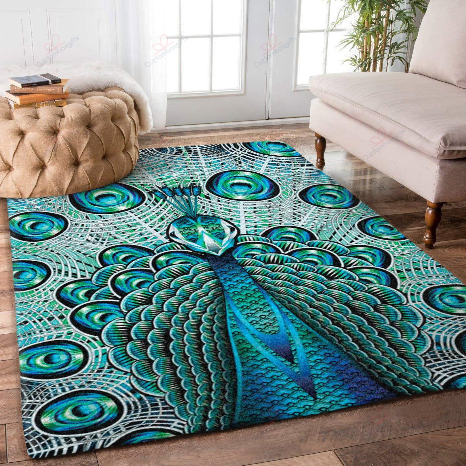 Blue Peacock Rug Sport Decor Gift Floor Decor Living Room Carpet Rug Area Rug - adb9b49546a1 Blue Peacock Rug Sport Decor Gift Floor Decor Living Room Carpet Rug Area Rug - adb9b49546a1